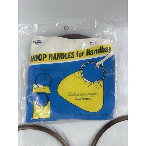 Traum Fibre Craft Purse Handles Hoop Craft Macrame Crochet Mixed Lot Vintage - Picture 3 of 4